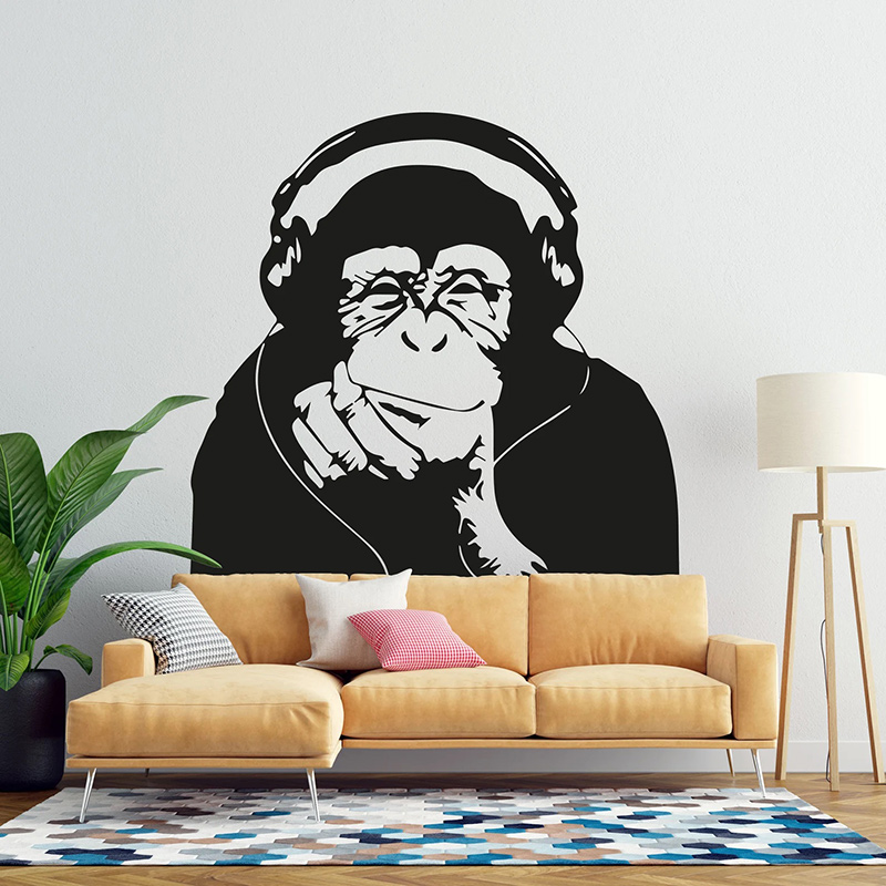 Home Cinema Room - Banksy Thinking Monkey Vinyl Wall Decal