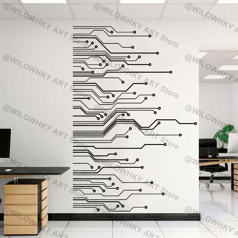 Home Cinema Room - Circuit Board Science Playroom Technology Vinyl