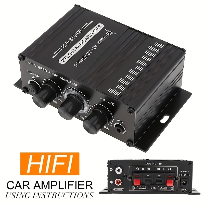 Home Cinema Theater - AK-270 400W Mini Power Amplifier 12V/24V