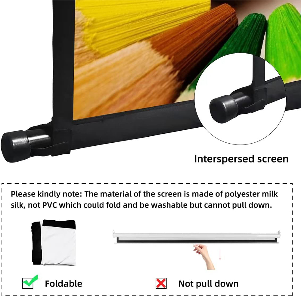 VEIDADZ Projector Screen With  - Home Cinema Blanc 评论和价格
