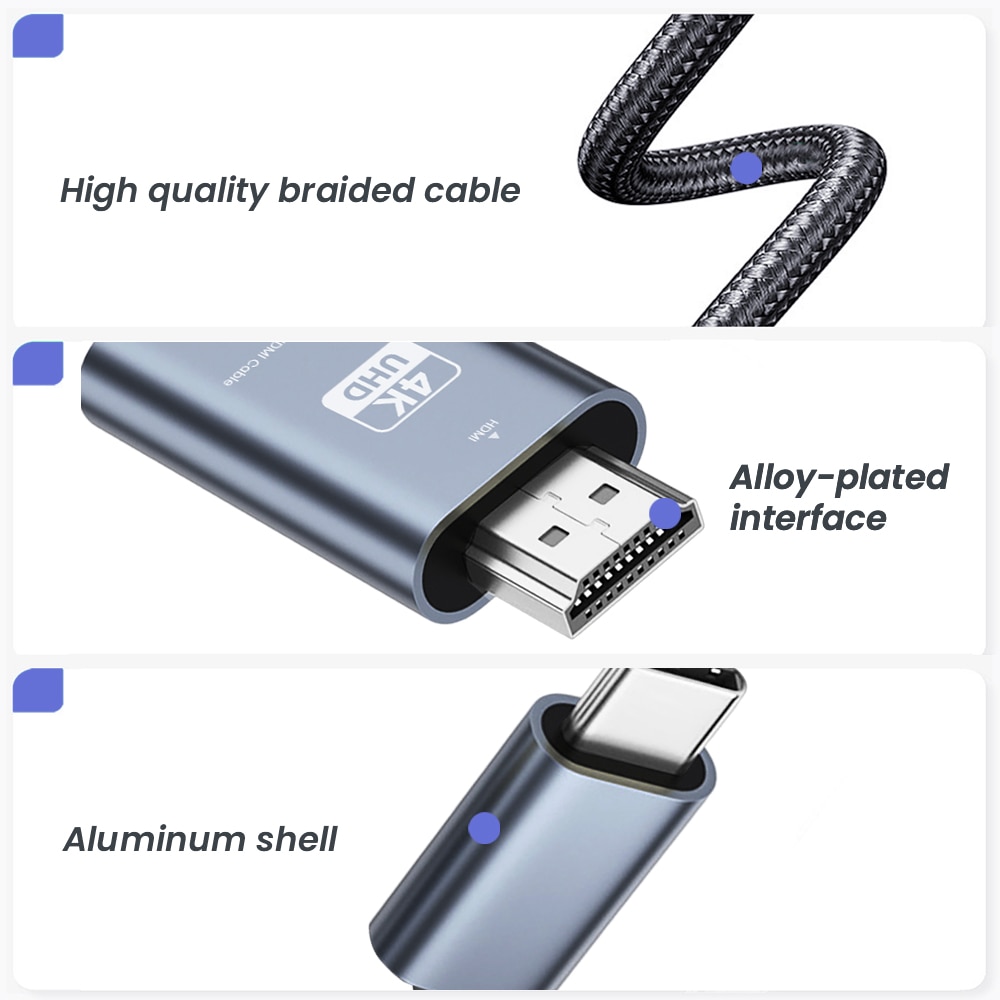 NIERBO USB C to HDMI Cable 6.6 - Home Cinema Usb 评论和价格