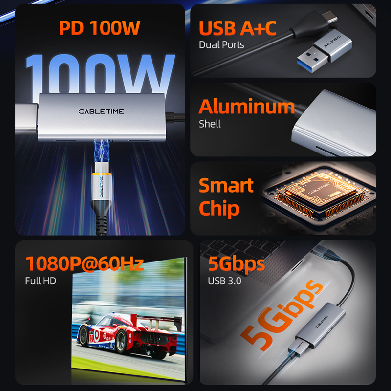 CABLETIME USB 3.0 HDMI Video C - Home Cinema Usb 评论和价格