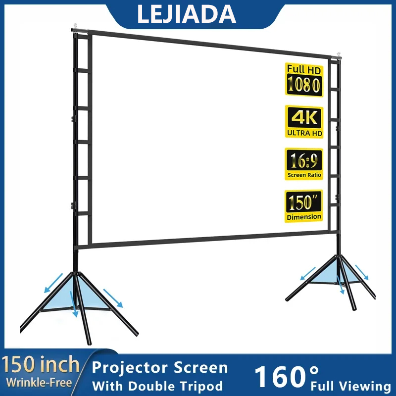 LEJIADA Projector Screen With  - Home Cinema Blanc 评论和价格