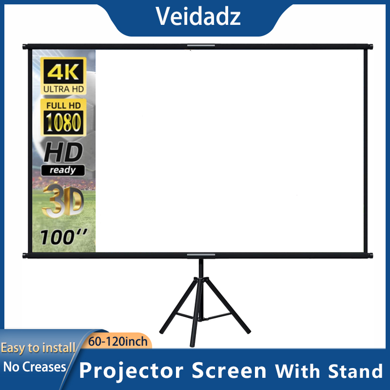 VEIDADZ Projector Screen With  - Home Cinema Blanc 评论和价格