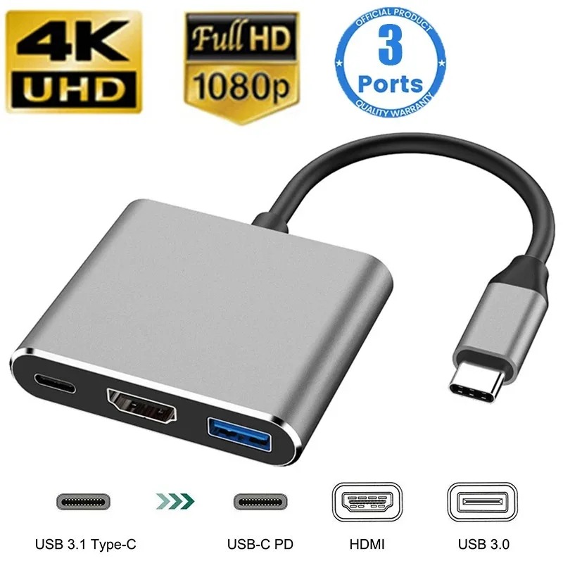 USB C HUB 3in1 Type C 3.0 to H - Home Cinema Usb 评论和价格