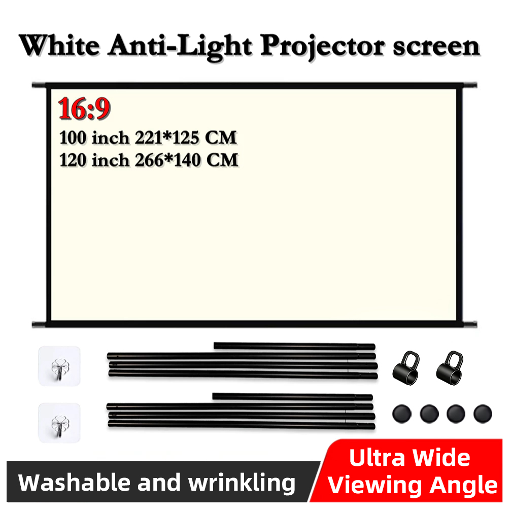 Portable Projector Screen 16:9 - Home Cinema Blanc 评论和价格