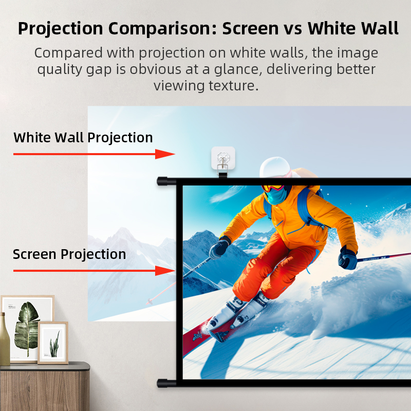 Portable Projector Screen 16:9 - Home Cinema Blanc 评论和价格