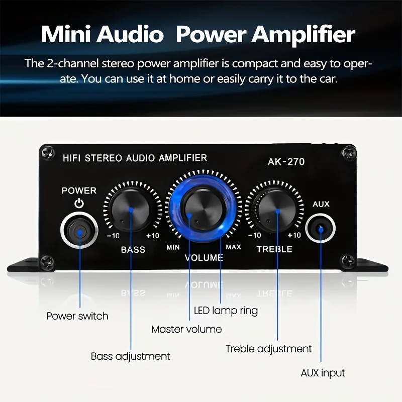AK-270 400W Mini Power Amplifi - Home Cinema Theater 评论和价格