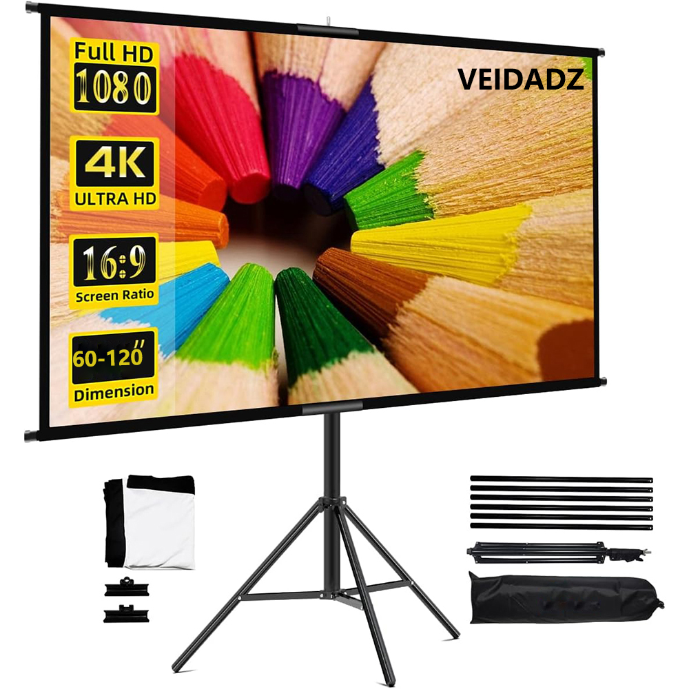 VEIDADZ Projector Screen With  - Home Cinema Blanc 评论和价格
