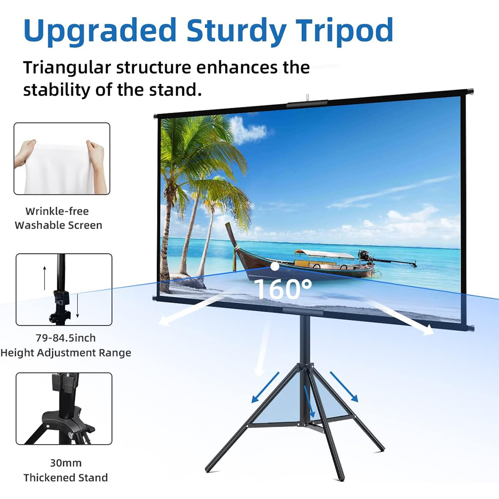 VEIDADZ Projector Screen With  - Home Cinema Blanc 评论和价格
